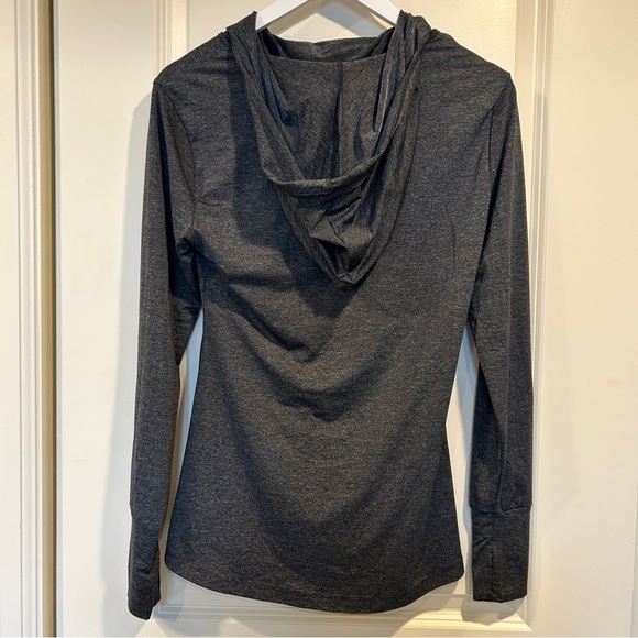 Splits59 Women's Grey Cowl Neck Pullover Petal Hem Hoodie - Medium - Picture 5 of 7